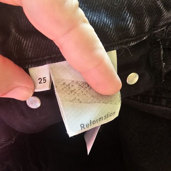 Reformation Jeans Size 25 Black Pacific Julia High Cigarette - Picture 3 of 7